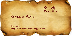 Kruppa Vida névjegykártya